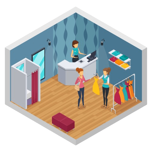Garments POS store management illustration