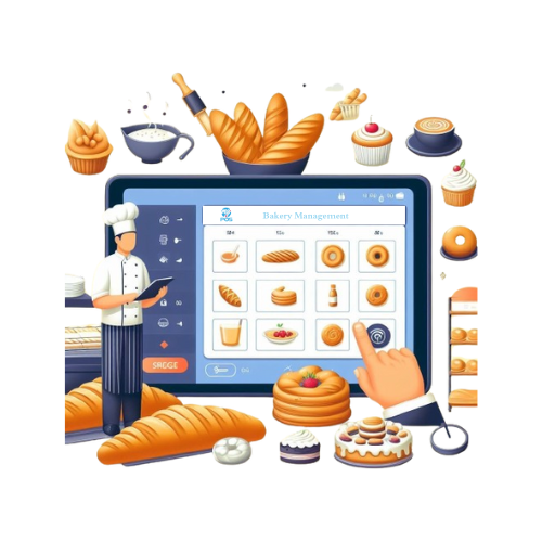 Bakery POS management illustration
